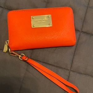 Michael Kors red wallet wristlet